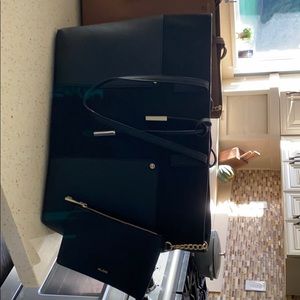 Aldo black, suede-like tote bag